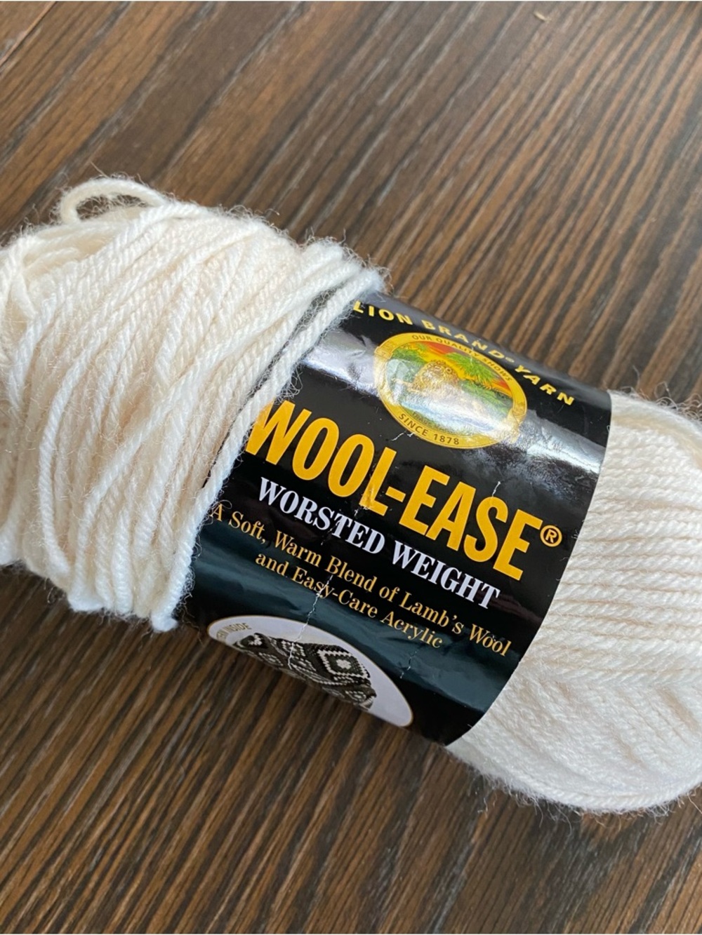 Lion Brand Wool-Ease Worsted Weight Yarn in Soft White